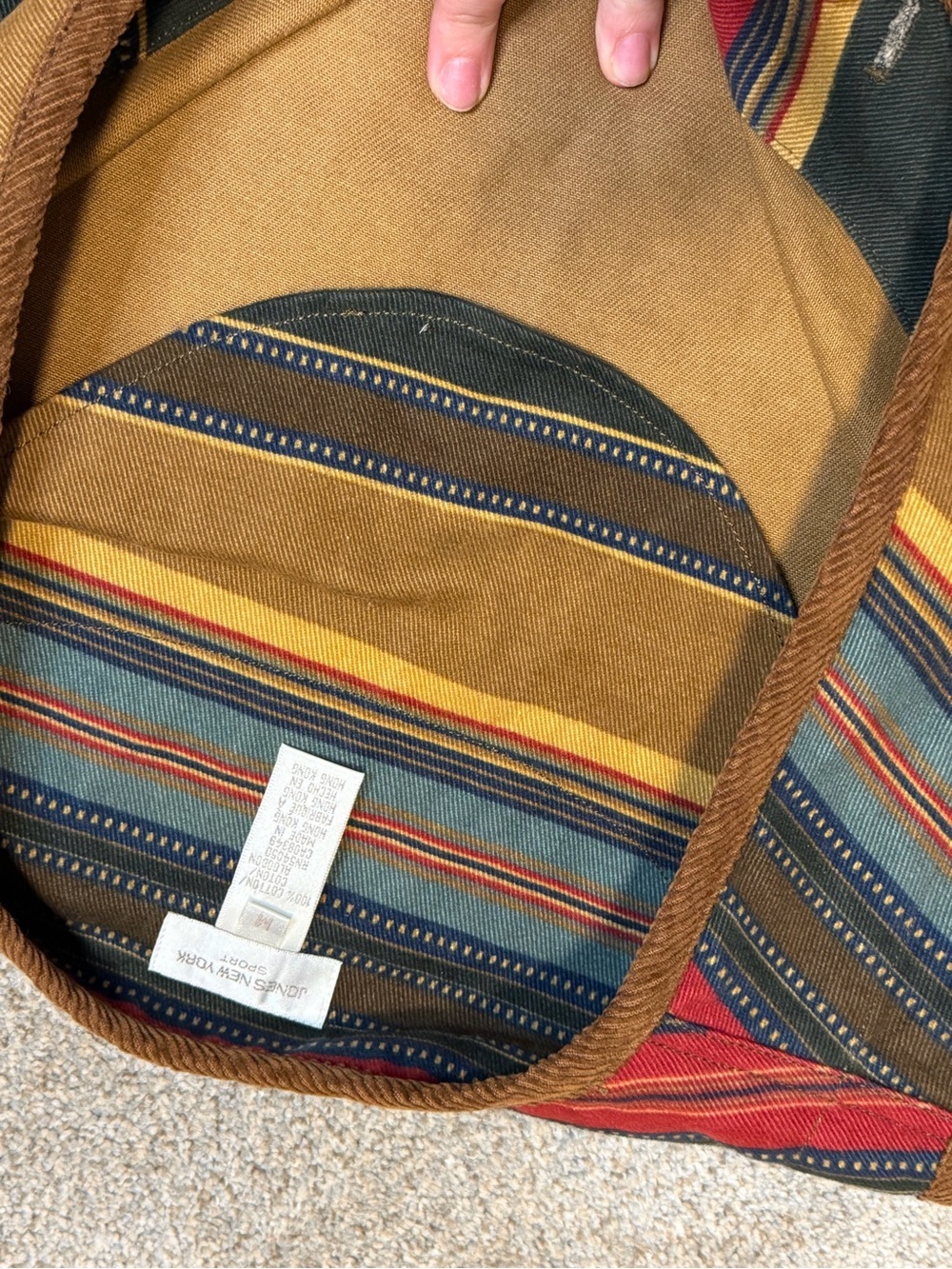 Jones New York Sport Southwestern Stripe Vest | Vintage 90s Cottagecore Boho - Picture 8 of 9